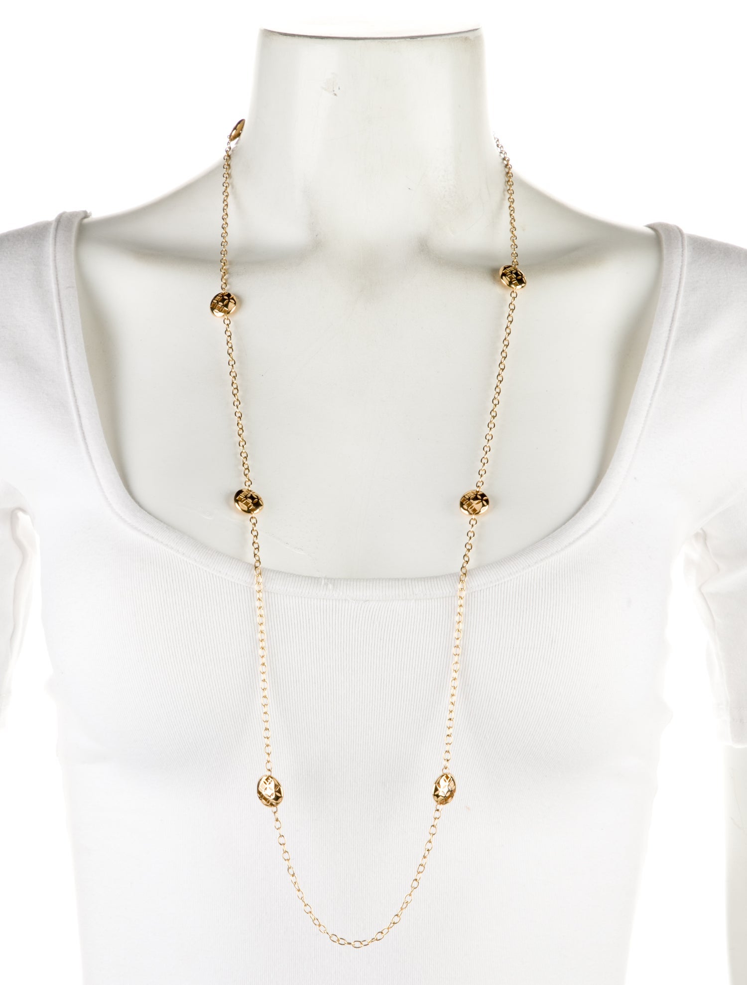 Louis Vuitton 18K Monogram Station Necklace