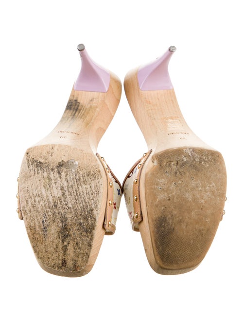 Louis Vuitton Multicolore Monogram Pattern Bow Accents Slides