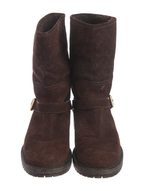 Louis Vuitton LV Monogram Suede Moto Boots