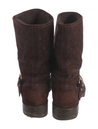 Louis Vuitton LV Monogram Suede Moto Boots