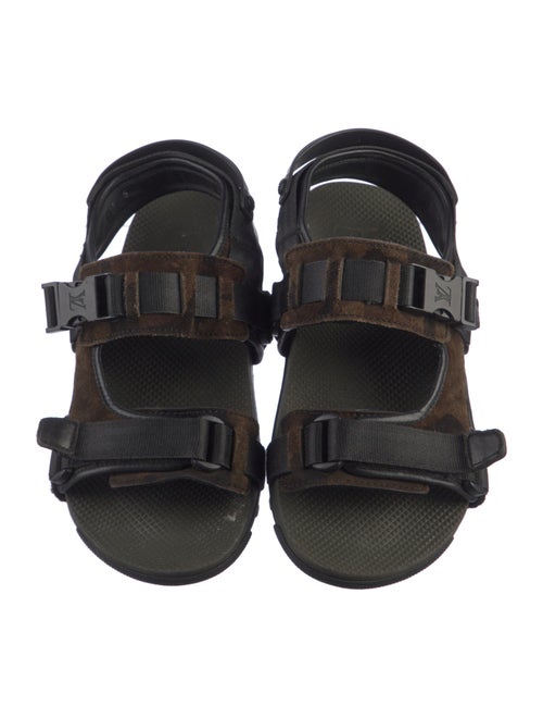 Louis Vuitton Damier Graphite Pattern Suede Sandals