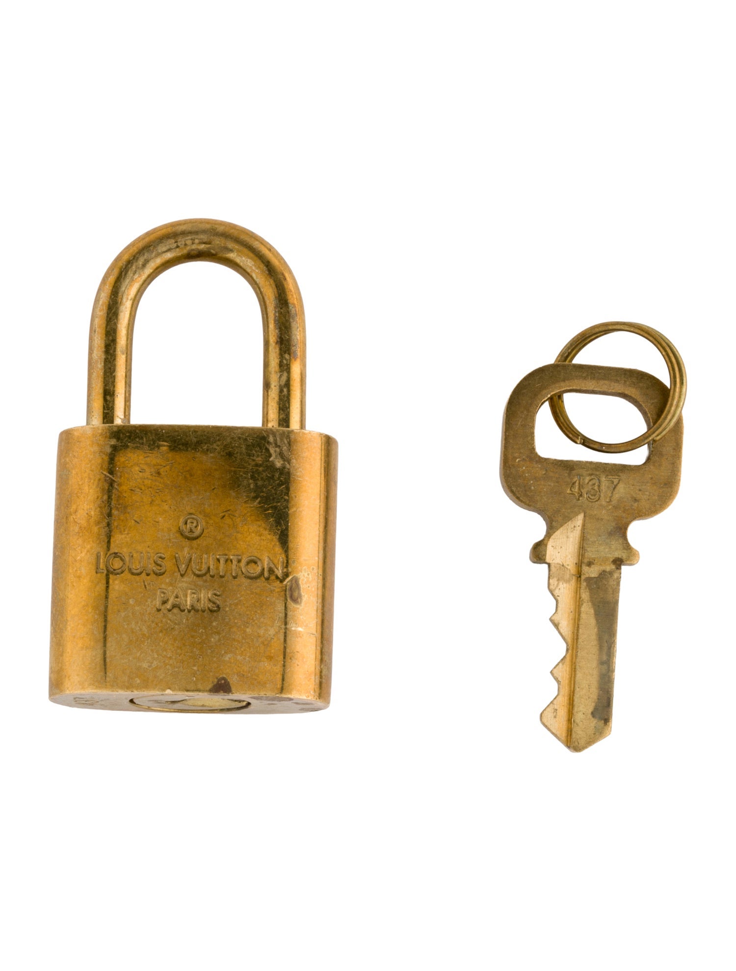 Louis Vuitton Brass Lock & Key Set