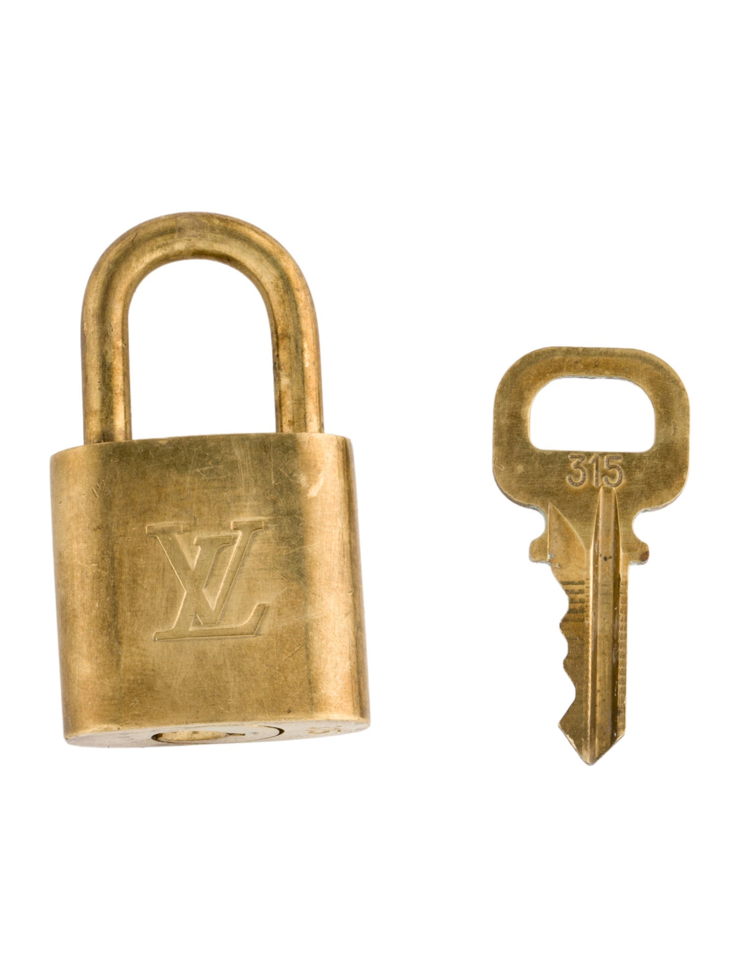 Louis Vuitton Brass Lock & Key Set