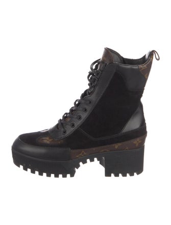 Louis Vuitton LV Monogram Suede Combat Boots