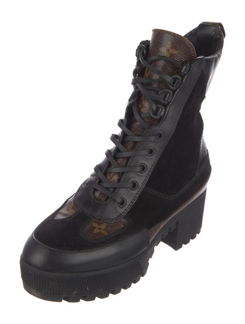 Louis Vuitton LV Monogram Suede Combat Boots