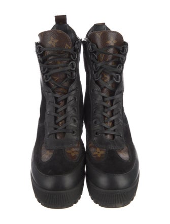 Louis Vuitton LV Monogram Suede Combat Boots