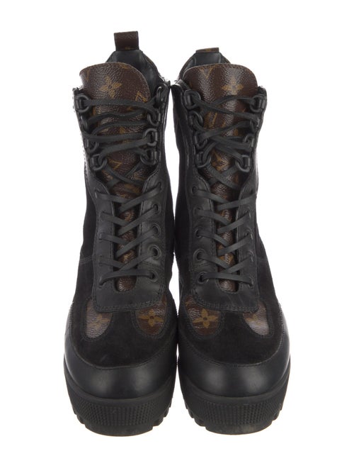 Louis Vuitton LV Monogram Suede Combat Boots