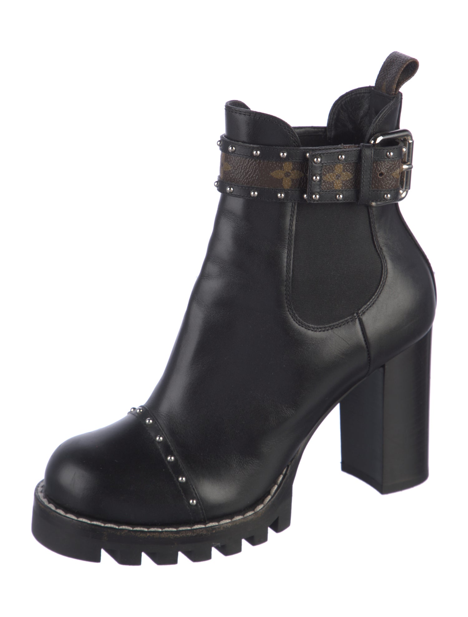 Louis Vuitton LV Monogram Leather Combat Boots