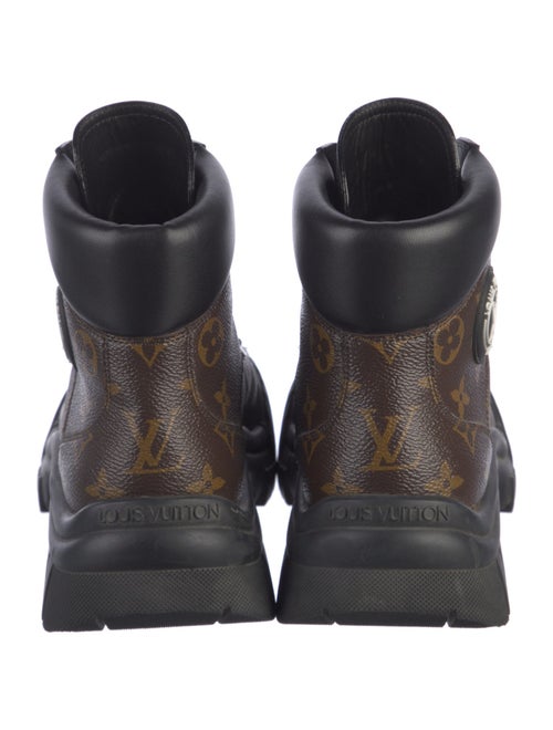 Louis Vuitton LV Monogram Leather Trim Embellishment Combat Boots