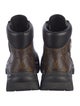 Louis Vuitton LV Monogram Leather Trim Embellishment Combat Boots