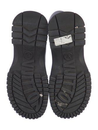 Louis Vuitton LV Monogram Leather Trim Embellishment Combat Boots