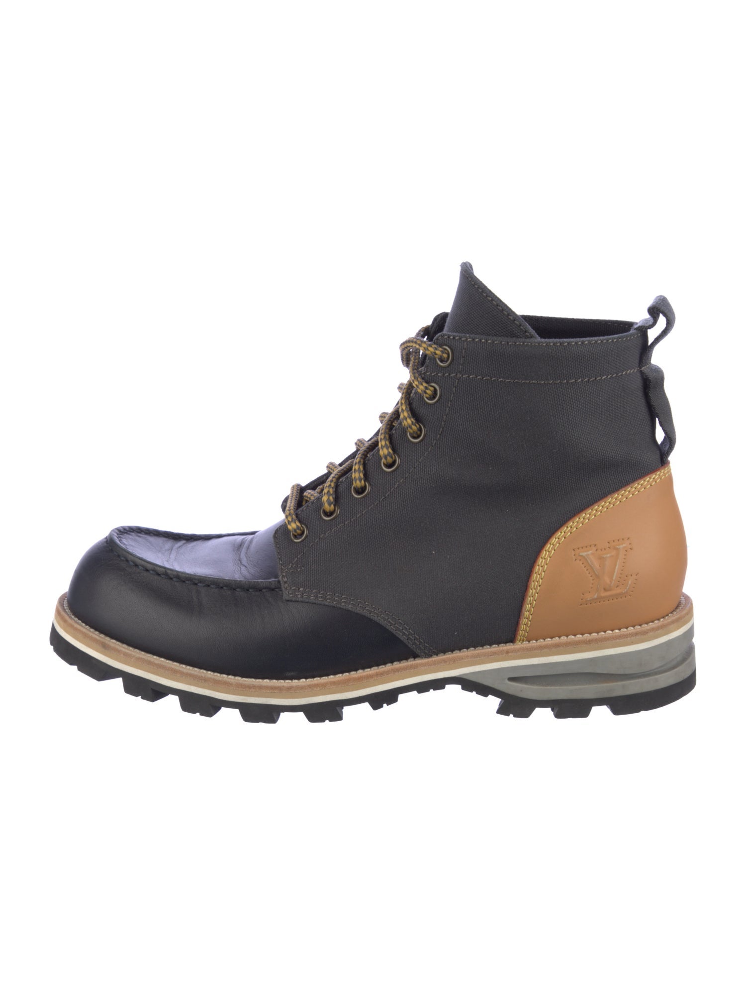 Louis Vuitton LV Monogram Leather Lace-Up Boots