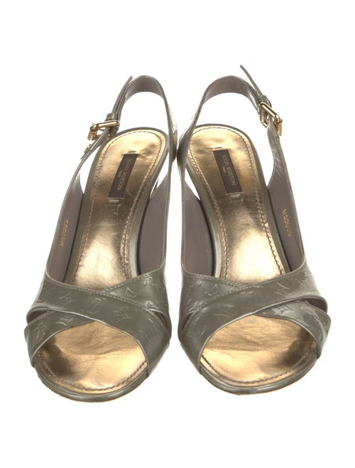 Louis Vuitton Monogram Idylle Pattern Patent Leather Slingback Sandals