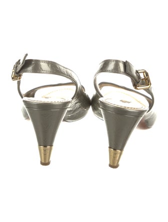 Louis Vuitton Monogram Idylle Pattern Patent Leather Slingback Sandals