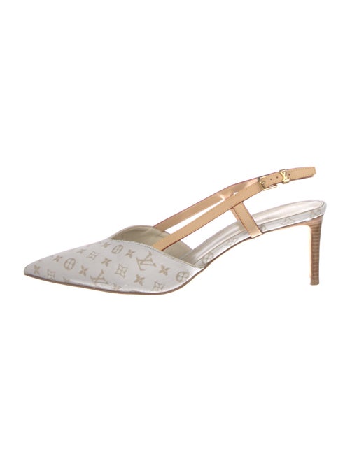 Louis Vuitton Canvas Printed Slingback Pumps
