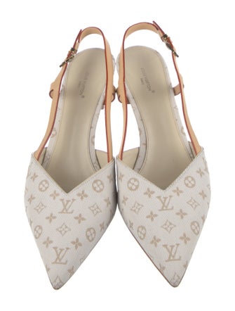 Louis Vuitton Canvas Printed Slingback Pumps