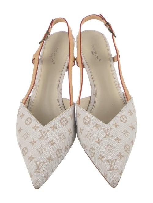 Louis Vuitton Canvas Printed Slingback Pumps