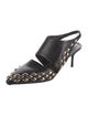 Louis Vuitton Leather Studded Accents Slingback Pumps