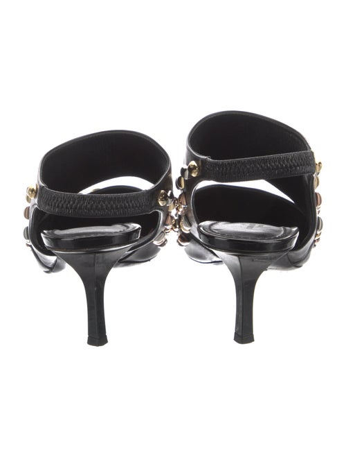 Louis Vuitton Leather Studded Accents Slingback Pumps