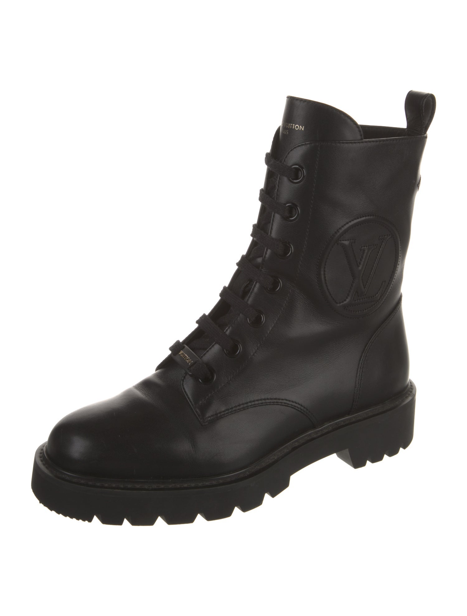 Louis Vuitton LV Monogram Leather Combat Boots