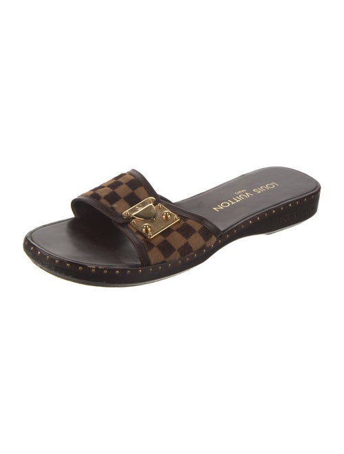 Louis Vuitton Leather Printed Slides