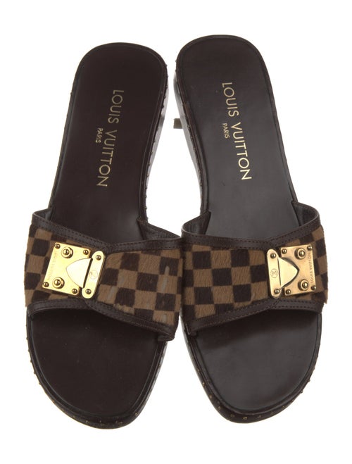 Louis Vuitton Leather Printed Slides