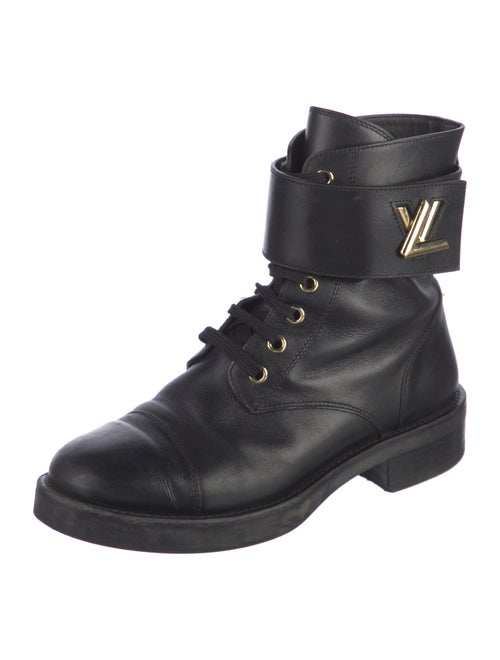 Louis Vuitton Signature Logo Leather Combat Boots