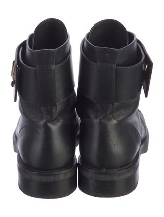 Louis Vuitton Signature Logo Leather Combat Boots