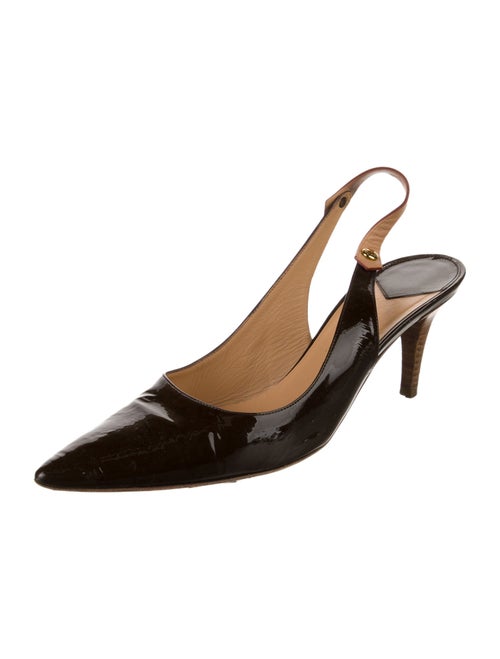 Louis Vuitton Monogram Pattern Patent Leather Slingback Pumps