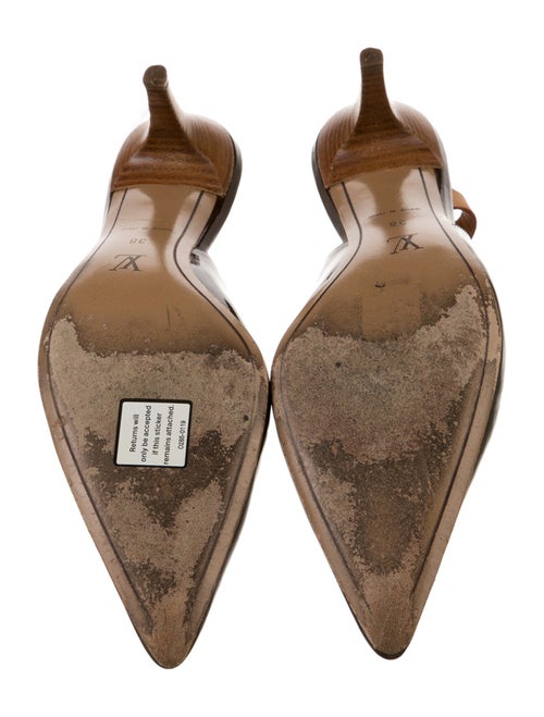 Louis Vuitton Monogram Pattern Patent Leather Slingback Pumps