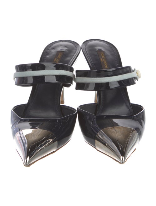 Louis Vuitton Patent Leather Colorblock Pattern Mules