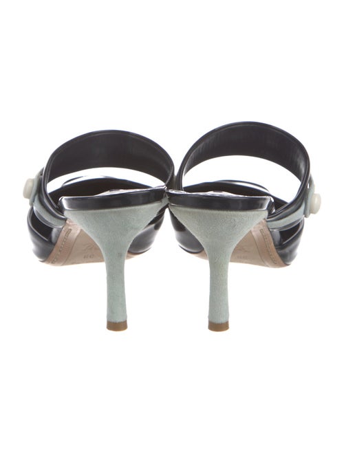 Louis Vuitton Patent Leather Colorblock Pattern Mules