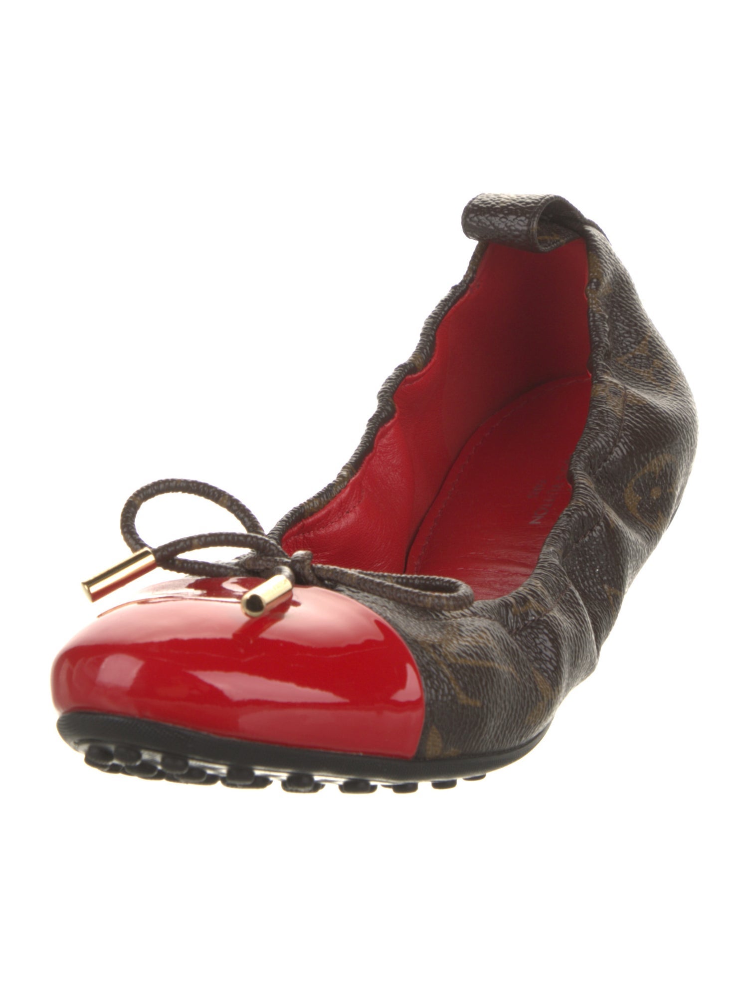 Louis Vuitton Monogram Pattern Bow Accents Ballet Flats