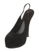 Yves Saint Laurent Rive Gauche LV Monogram Suede Slingback Pumps