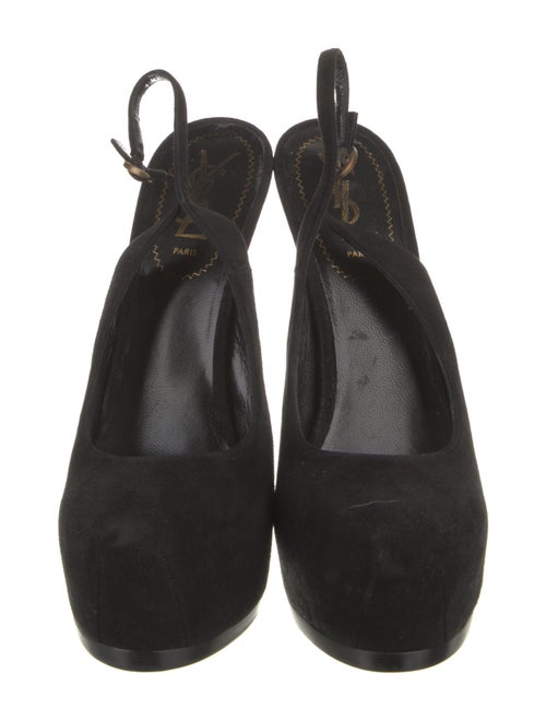 Yves Saint Laurent Rive Gauche LV Monogram Suede Slingback Pumps