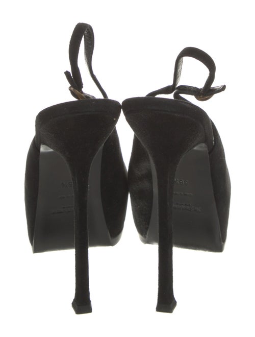 Yves Saint Laurent Rive Gauche LV Monogram Suede Slingback Pumps