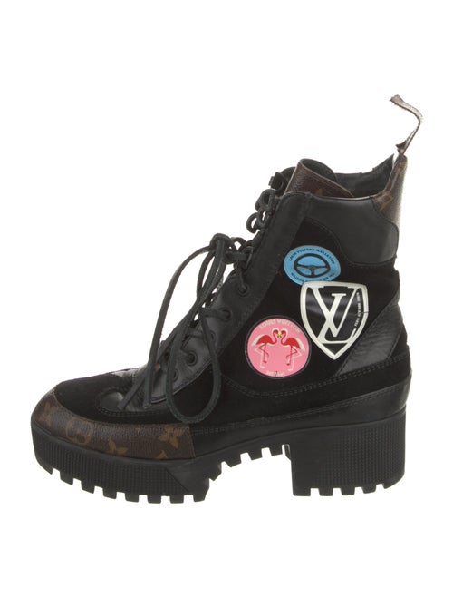 Louis Vuitton LV Monogram Suede Combat Boots