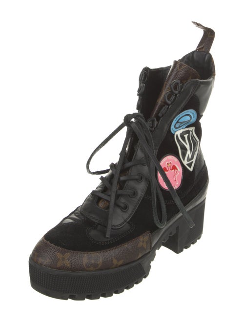 Louis Vuitton LV Monogram Suede Combat Boots