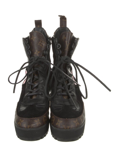 Louis Vuitton LV Monogram Suede Combat Boots