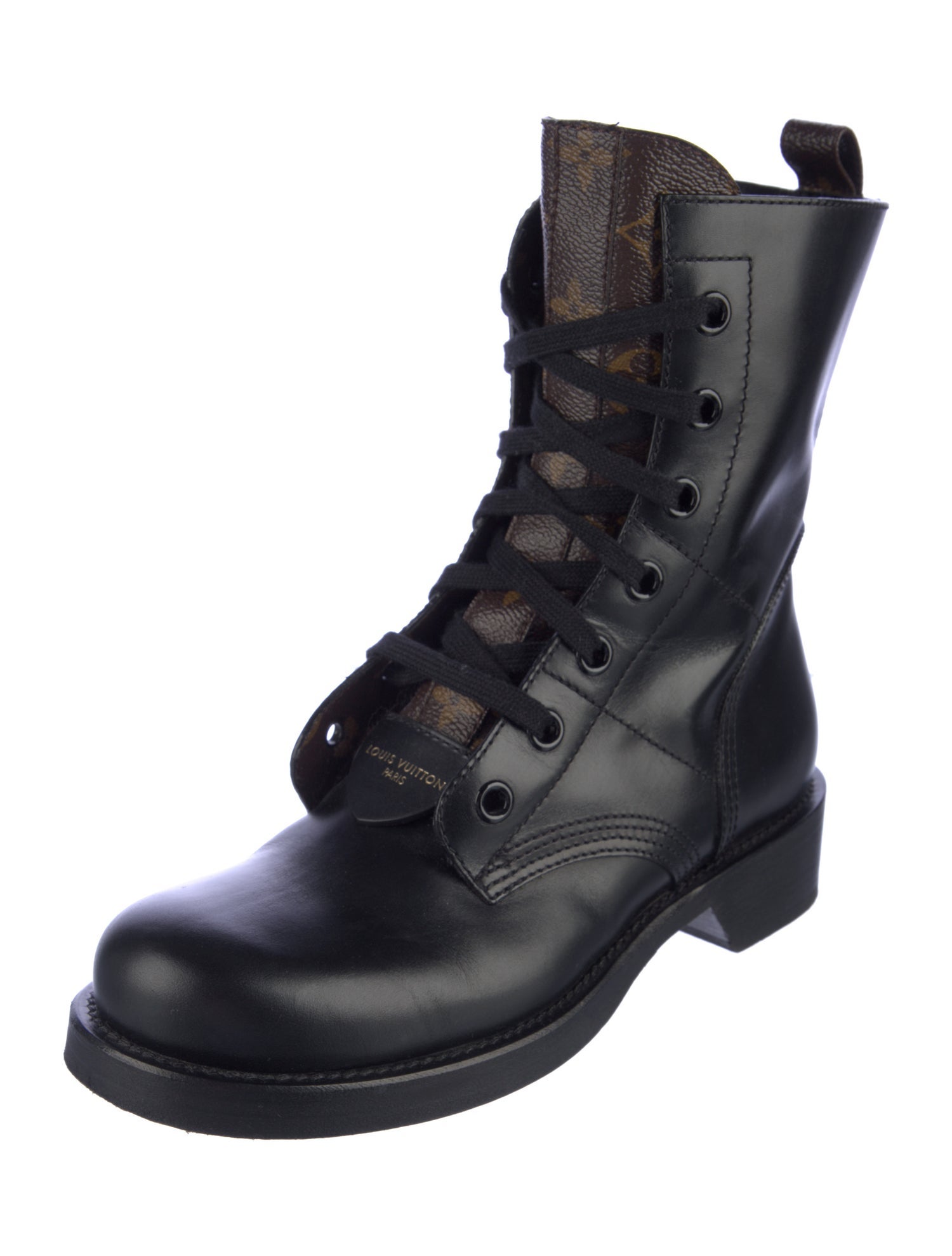 Louis Vuitton LV Monogram Leather Combat Boots