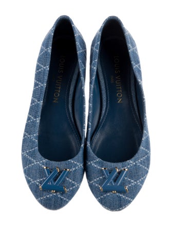 Louis Vuitton Denim Printed Ballet Flats