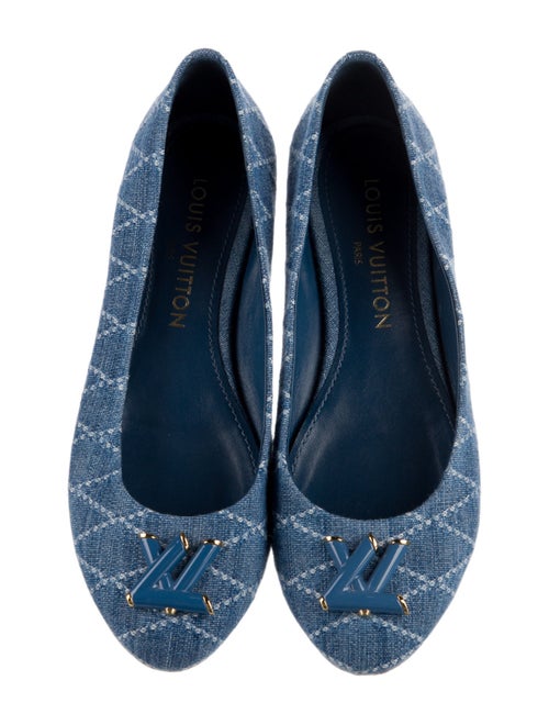 Louis Vuitton Denim Printed Ballet Flats