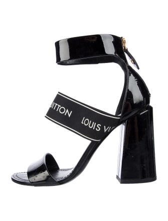 Louis Vuitton Patent Leather Graphic Print Sandals