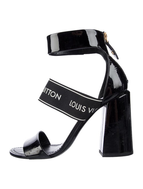 Louis Vuitton Patent Leather Graphic Print Sandals