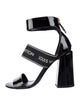 Louis Vuitton Patent Leather Graphic Print Sandals