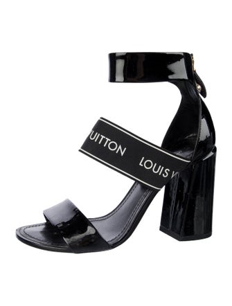 Louis Vuitton Patent Leather Graphic Print Sandals
