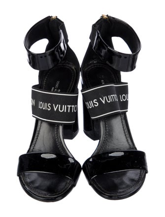 Louis Vuitton Patent Leather Graphic Print Sandals