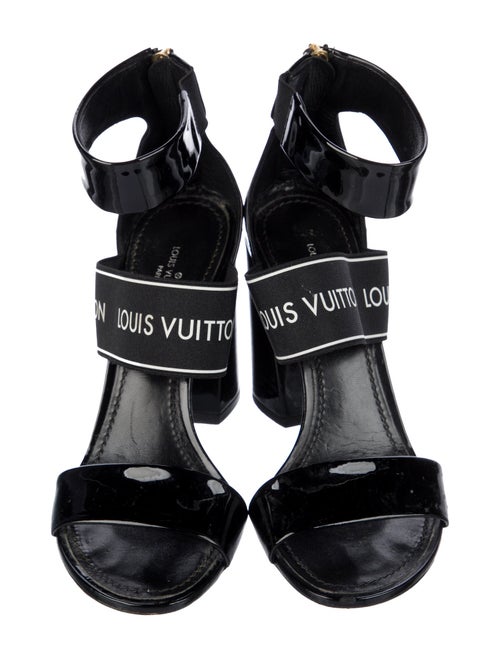 Louis Vuitton Patent Leather Graphic Print Sandals