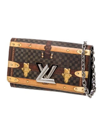 Louis Vuitton Damier Ebene Time Trunk Twist Wallet on Chain