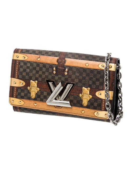Louis Vuitton Damier Ebene Time Trunk Twist Wallet on Chain